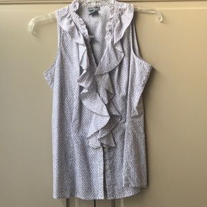 Ruffled sleeveless blouse